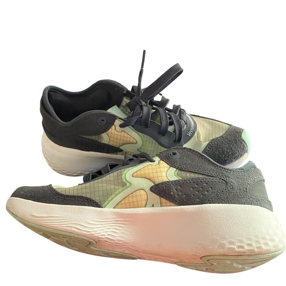 Stylish Kids' Sneakers with Green and Gray Camouflage